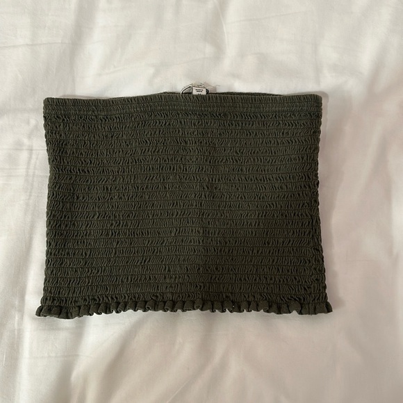 Express olive green scrunch tube top - Picture 1 of 3